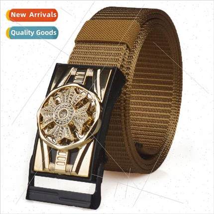 Men Automatic Buckle Belt Timeless Canvas Belt Nylon Braided