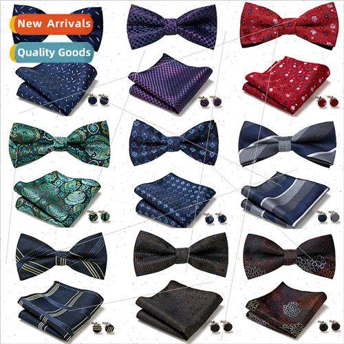 Men Bow Tie New Floral Europe Bow Tie Set 3