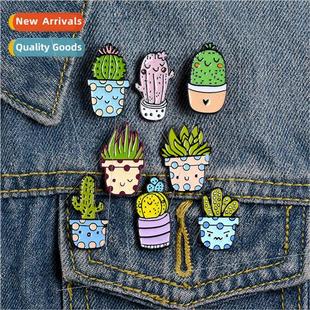 cactus brooch spare cartoon pin drop student oil Cute alloy