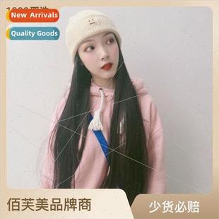 smiley knte one long fall female wig face Hat winter all