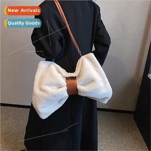 Leisure large-capacy plush fluffy bag female 2023 fall winte