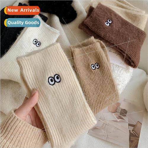 Whe small eyes socks female fall winter mid-calf socks ins t
