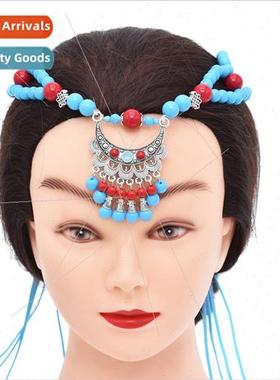 New headdress fashion beaded alloy tassel ehead chain multic