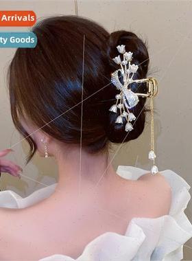 Suzuran flower butterfly tassel hair clips back head delicat
