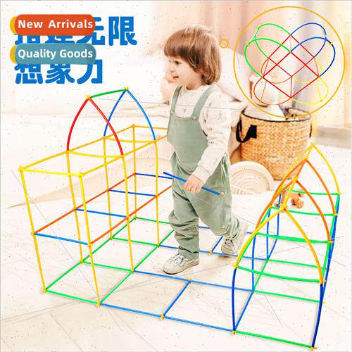 Magic straw building blocks build puzzle diy home school chi
