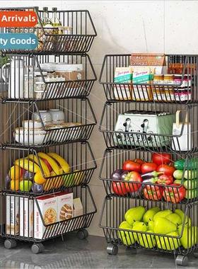 Kchen shelves floor multi-layer shelf fru vegetable basket v