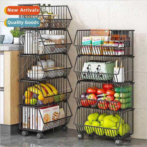 Kchen shelves floor multi-layer shelf fru vegetable basket v
