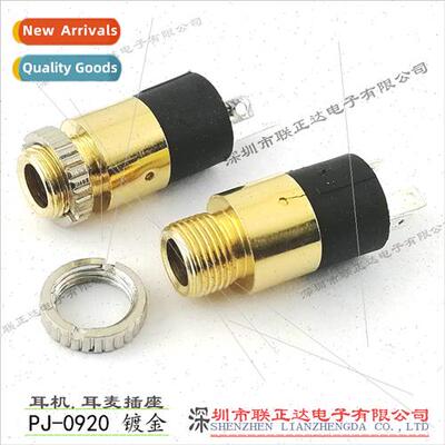 Gold-plated headphone socket wh thread PJ-392 stereo 3.5 hea