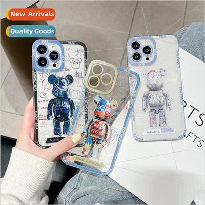 ins tide violent bear phone case apple 14 transparent phone