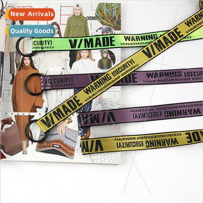 New English Tee flower canvas thin belt student belt fashion