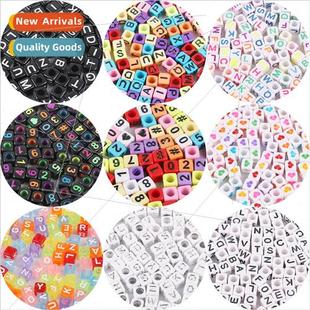 alphabet letters beads DIY Acrylic children numbers