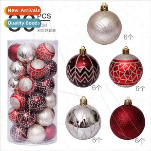 Christmas decorations 6cm/30pcs red gold painted Christmas b