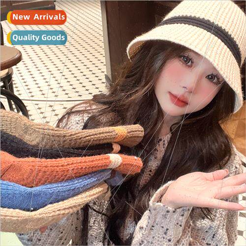 Autumn and winter fishermans hat female warm show face small