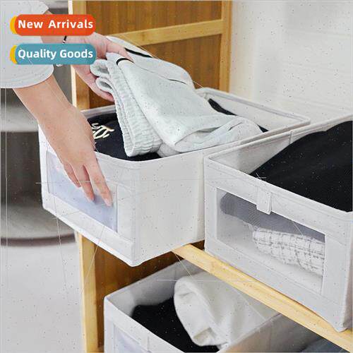 Cotton linen mesh windowed organizer large household drawer