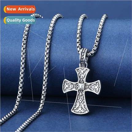 Cross pendant necklace 适用men women trending Europe long ti