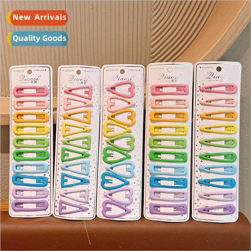 10 pack children colorful water drop pentagram hair clips fe
