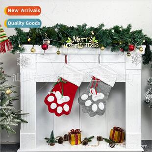Christmas Decorations 2023 New Red Gray Pet Christmas Stocki
