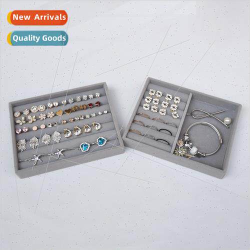 Gray Japanese small jewelry box velvet ring earrings earring