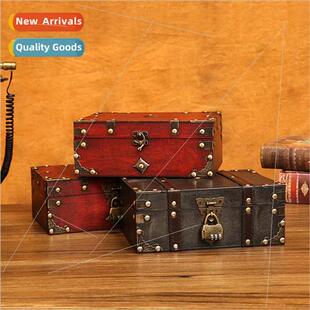 Vintage locking jewelry box wooden storage box password asur
