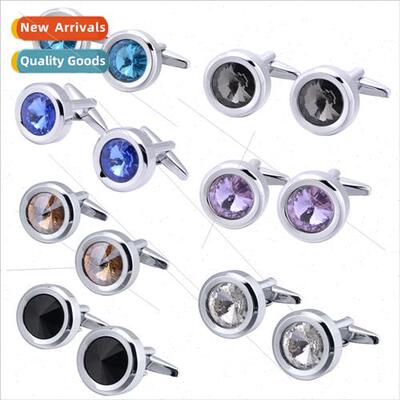 su cuff round multi-cut satelle diamond cufflinks men women