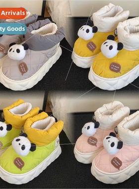 Thickened new cute panda waterprosnow boots thick-soled padd