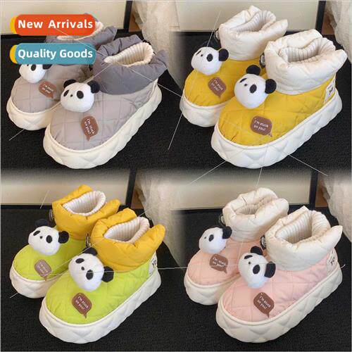 Thickened new cute panda waterprosnow boots thick-soled padd