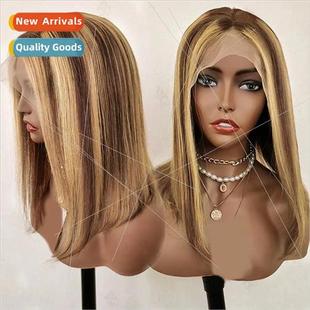 Europe new wig front lace Europe o head wig center parted sh