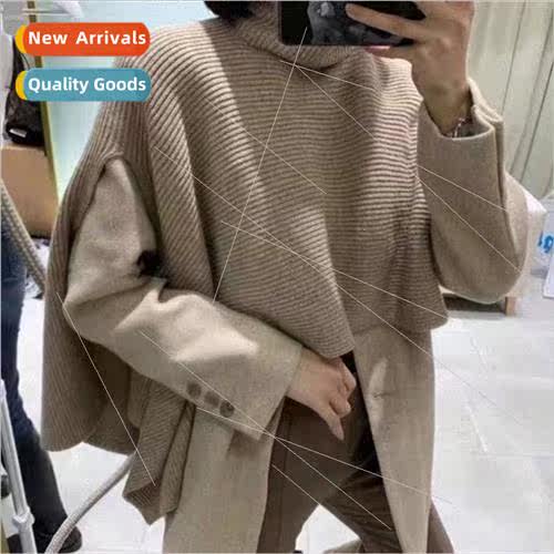 Korea Dandongmen fall women versatile new irregular high nec