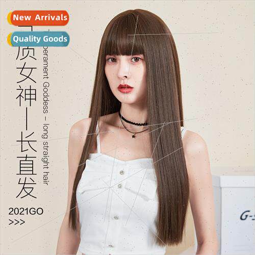 Wig female long hair full head set fashion air bangs long ha