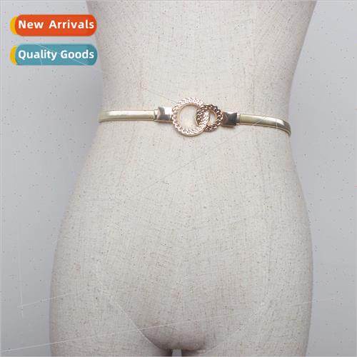 wild elastic elastic thin belt metal waist chain gold belt s