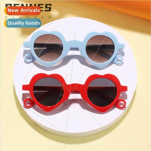 New children ins cute candy color love heart nd fashion suns