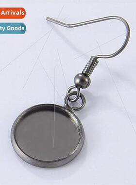 Round blank metal earhooks not set diy jewelry accessories g