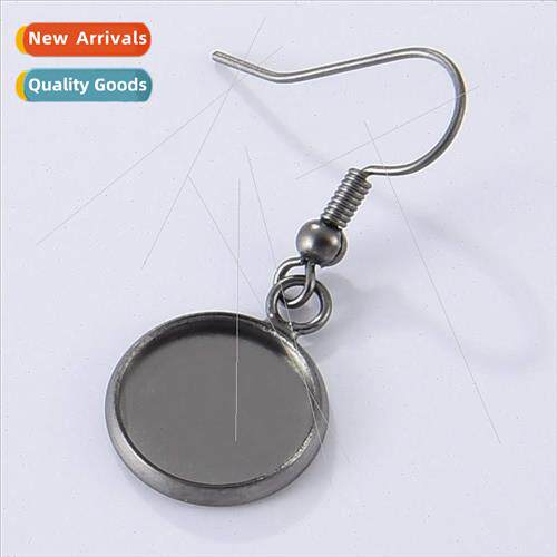 Round blank metal earhooks not set diy jewelry accessories g