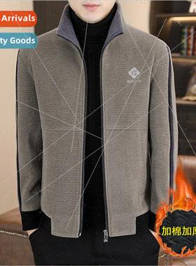 Autumn winter jacket male stand-up collar sable velvet wool