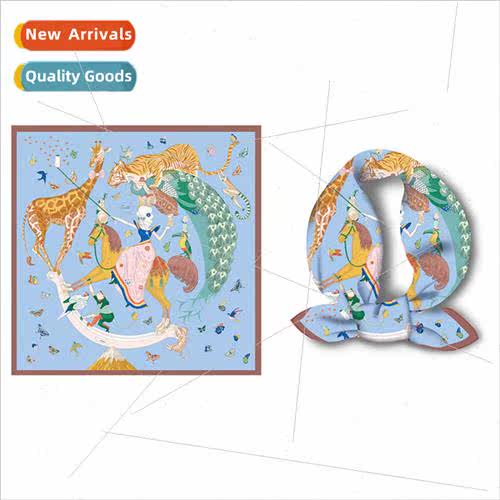 Cartoon animal printing scarf female winter fashion  decorat