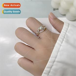Ring Super Shiny Frosted Intertwined Bead Sparkling Fing cky