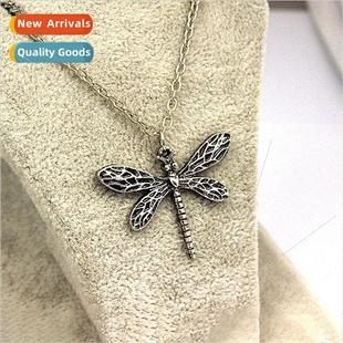 Perimeter Vintage Personalized Dragonfly Pendant Necklace Sa