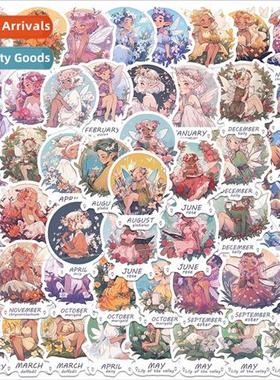 50 new colorful flowers elves cartoon graffi stickers luggag