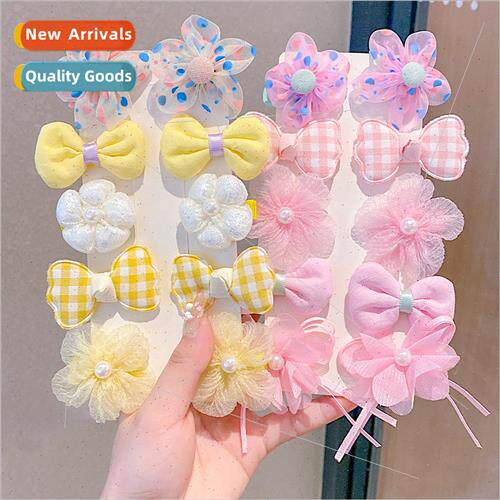 Princess super fairy bow hair clip cloth flowers hair card c