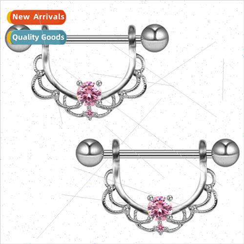 Europe pink whe zirconia lace nipple rings scalloped nipple