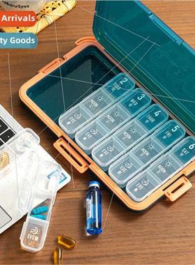 Japan sealed pill box portable morning noon night pills tabl