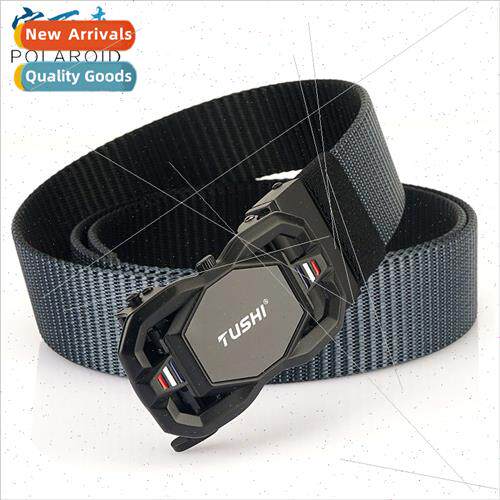 Outdoor Sports Men Rotating Automatic Buckle Canvas Belt mpl