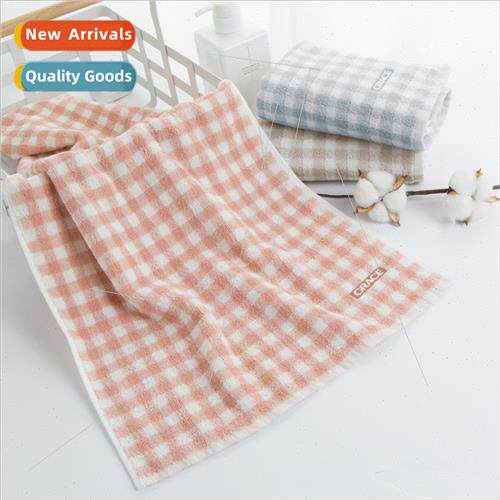 Cotton towel soft absorbent plaid simple wash face bath towe