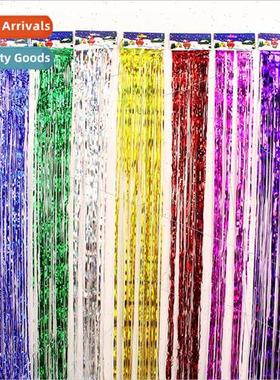 Aluminum film 1m*10cm tassel rain photo background door curt