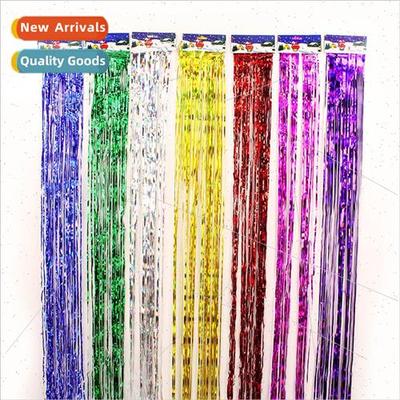 Aluminum film 1m*10cm tassel rain photo background door curt