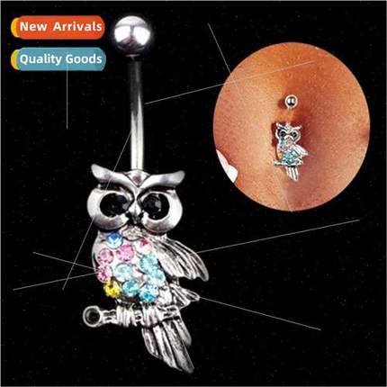 Piercing navel ring navel stud belly button owl belly button