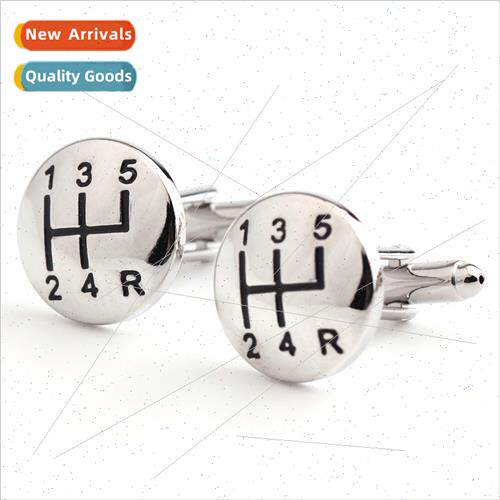 Car Gear Shift Shape Lacquered Color Cufflinks French Shirt