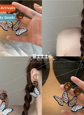 Black whe butterfly earrings sweet cool new retro quicksroun