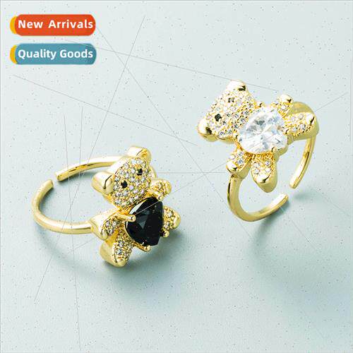 Europe copper gold-plated micro-zirconia heart-shaped cute b