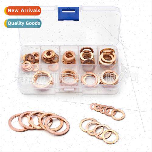 80PCS Purple Copper Oil Seal Gasket Box Set O-ring Flat Wash